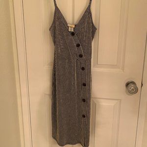 Caution to the Wind striped button up dress NWOT